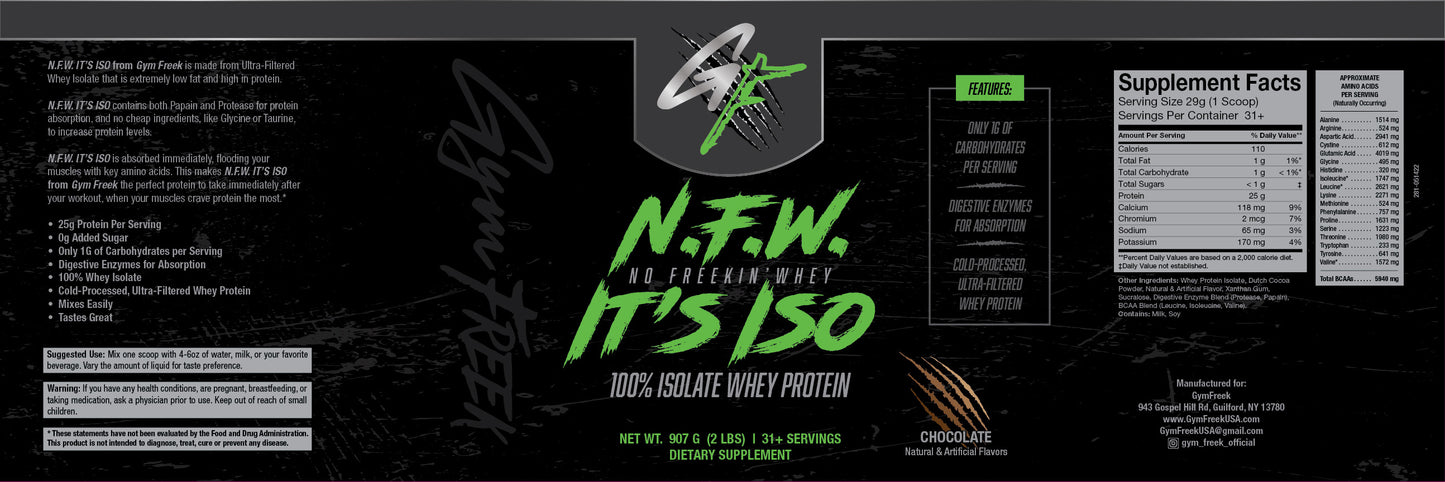 N.F.W. It's ISO Whey Isolate Protein Powder