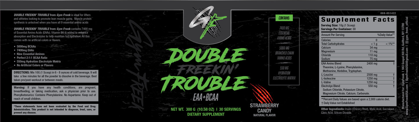 Double Freekin Trouble BCAA+EAA Amino Acids