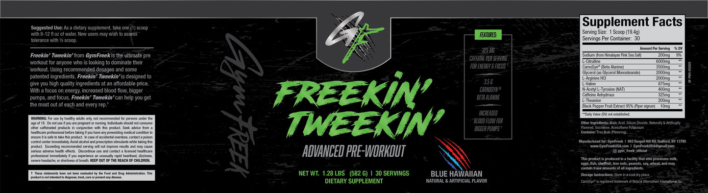 Freekin Tweekin Advanced Pre-Workout